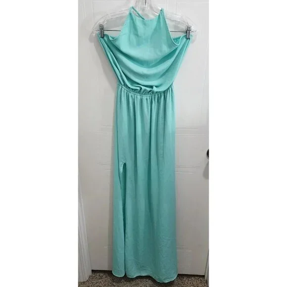 Show Me Your MuMu | Dresses | Nwt Show Me Your Mumu Heather Halter Dress  Solid Bright Blue High Neck Size Xs | Poshmark